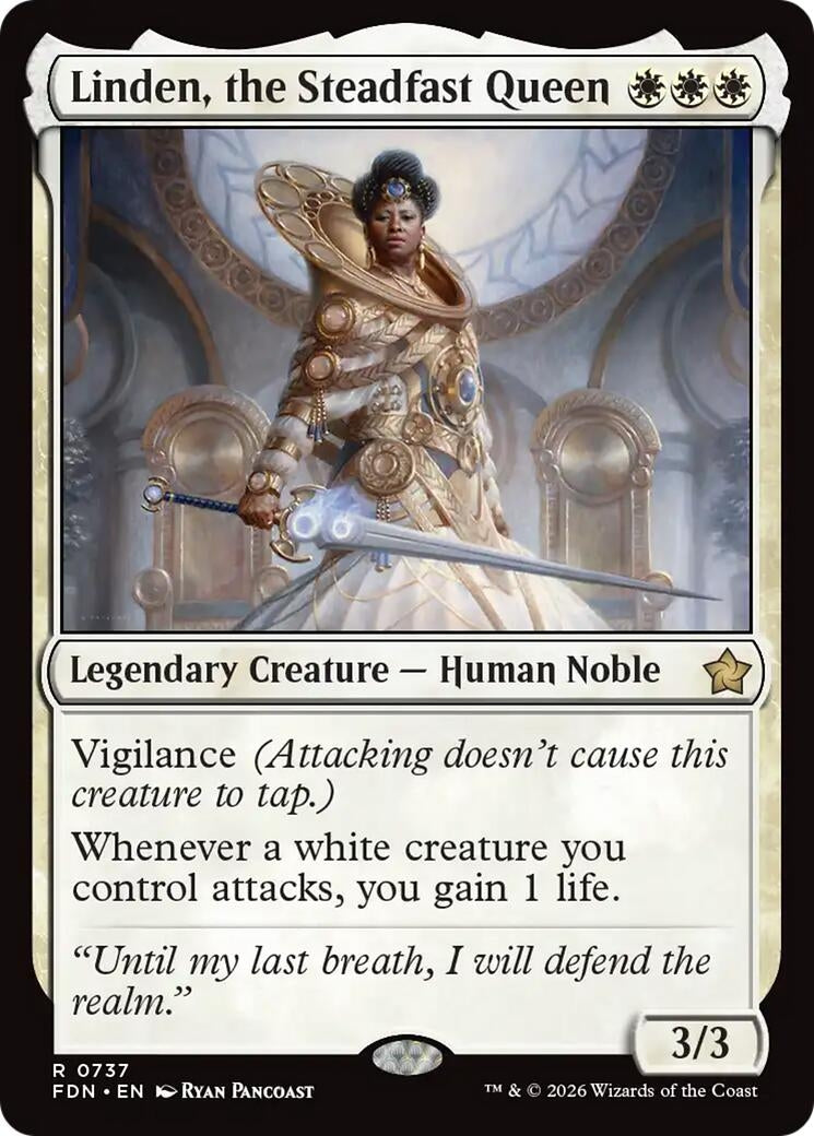 Image for Linden, the Steadfast Queen (0737) (737) (Foundations) - Magic: The Gathering