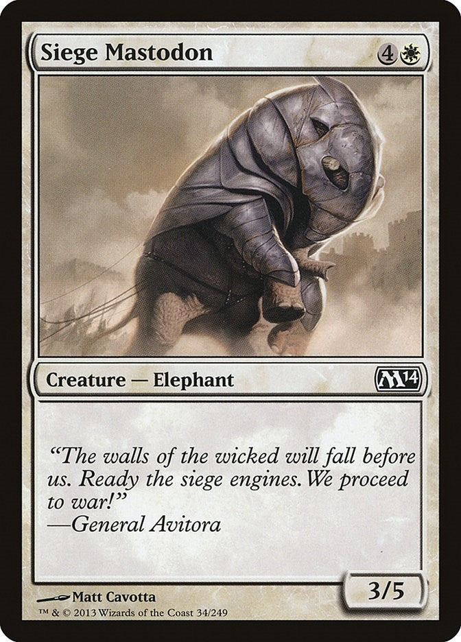 Image for Siege Mastodon (34) (Magic 2014 (M14)) - Magic: The Gathering