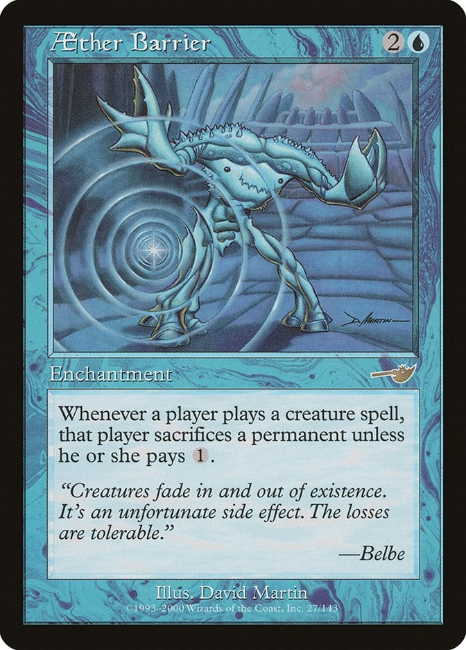 Image for Aether Barrier (27) (Nemesis) - Magic: The Gathering