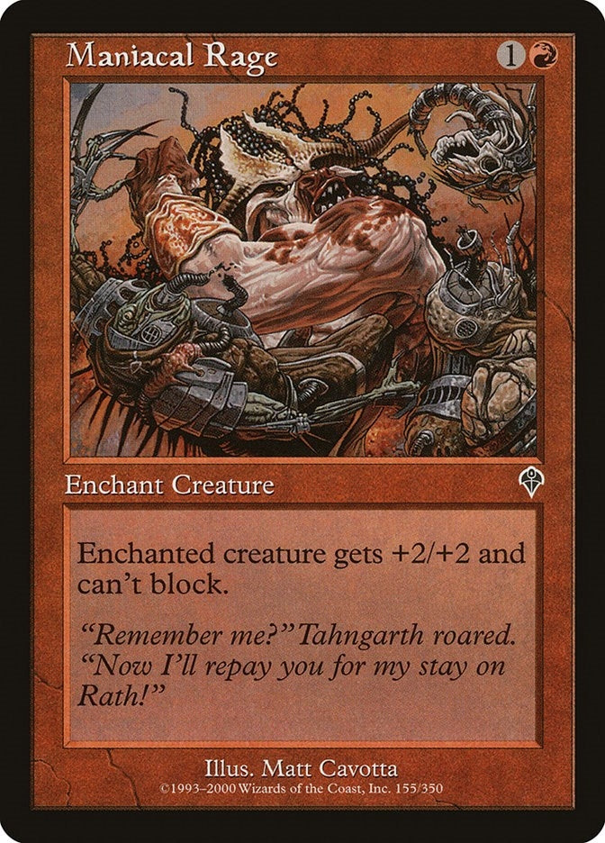 Image for Maniacal Rage (155) (Invasion) - Magic: The Gathering
