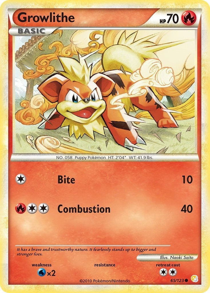 Image for Growlithe (65/123) (HeartGold SoulSilver) - Pokemon