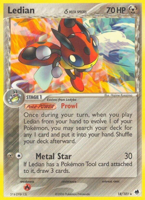 Image for Ledian (Delta Species) (18/101) (Dragon Frontiers) - Pokemon