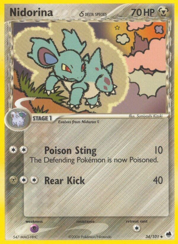 Image for Nidorina (Delta Species) (34/101) (Dragon Frontiers) - Pokemon