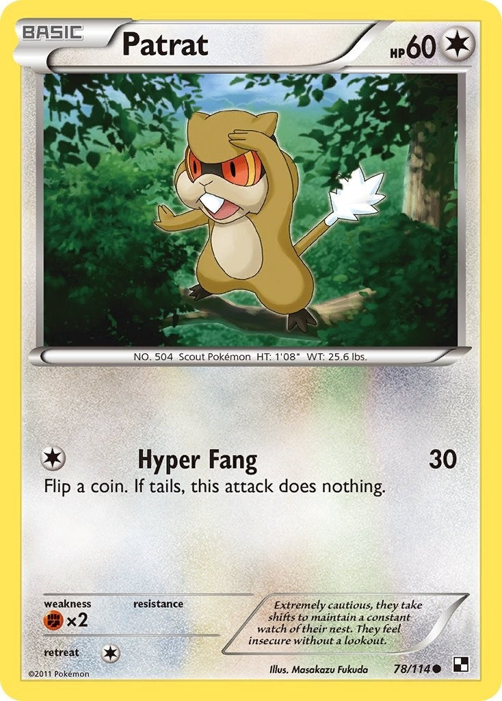Image for Patrat (78) (78/114) (Black and White) - Pokemon