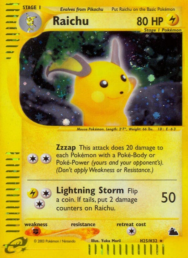 Image for Raichu (H25) (H25/H32) (Skyridge) - Pokemon