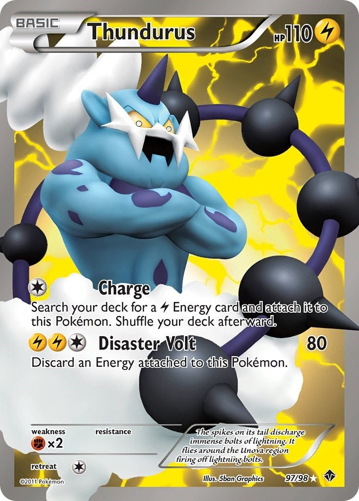 Image for Thundurus (97 Full Art) (97/98) (Emerging Powers) - Pokemon