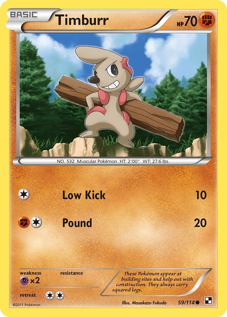 Image for Timburr (59) (59/114) (Black and White) - Pokemon