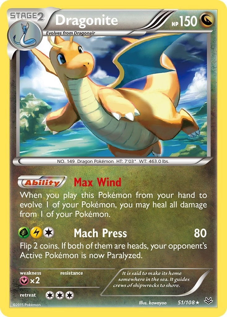 Image for Dragonite (51) (51/108) (XY - Roaring Skies) - Pokemon