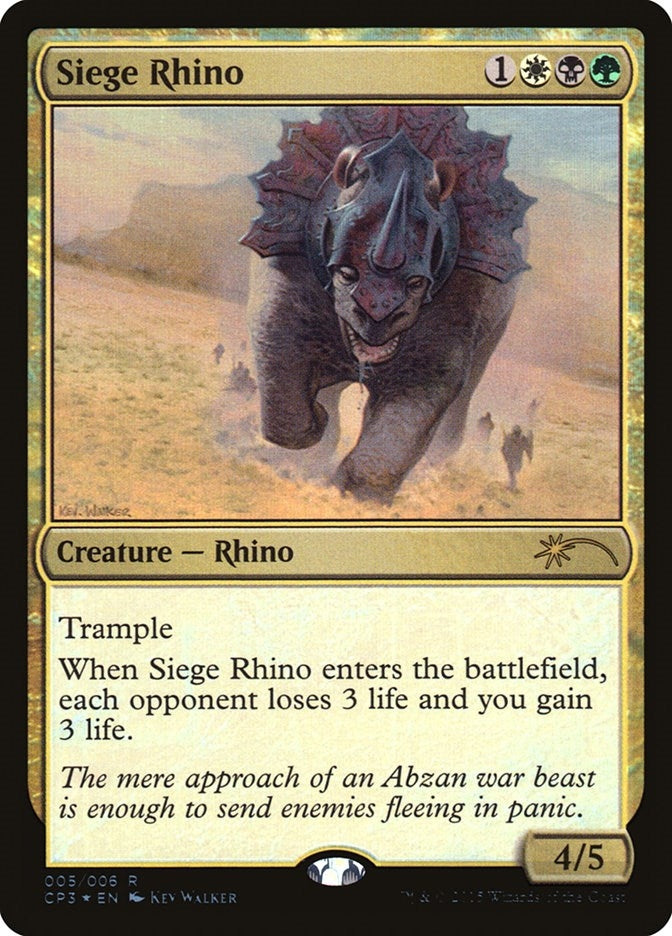 Image for Siege Rhino (5) (Unique and Miscellaneous Promos) - Magic: The Gathering