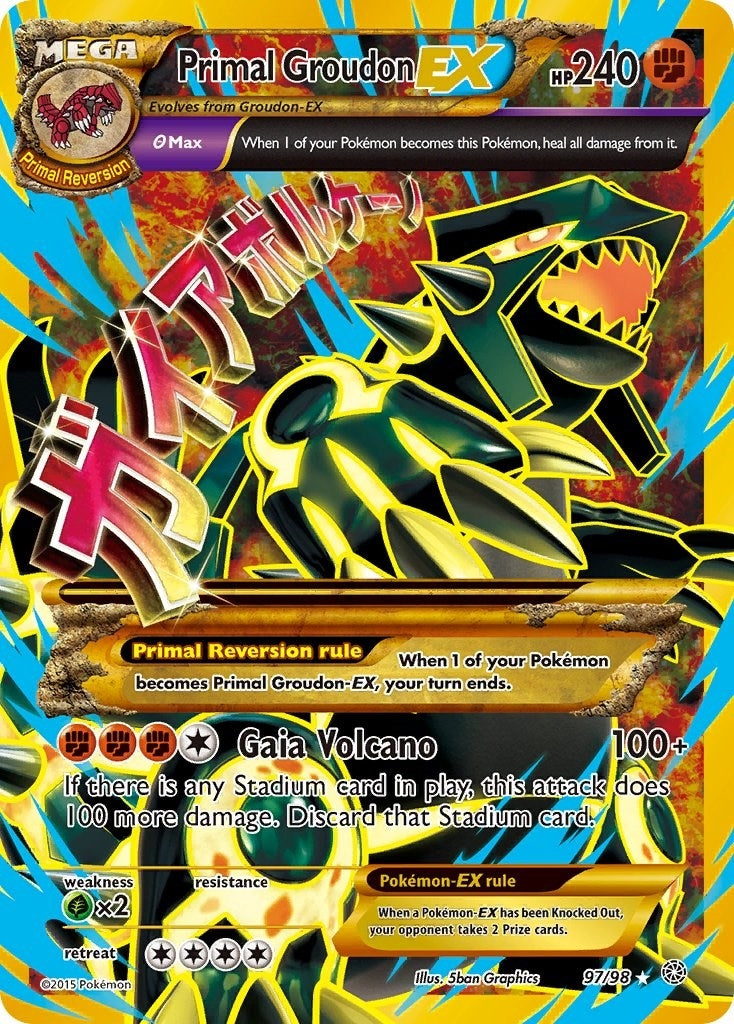 Image for Primal Groudon EX (Shiny Full Art) (97/98) (XY - Ancient Origins) - Pokemon