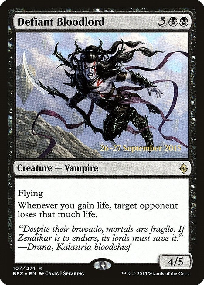 Image for Defiant Bloodlord (107) (Prerelease Cards) - Magic: The Gathering