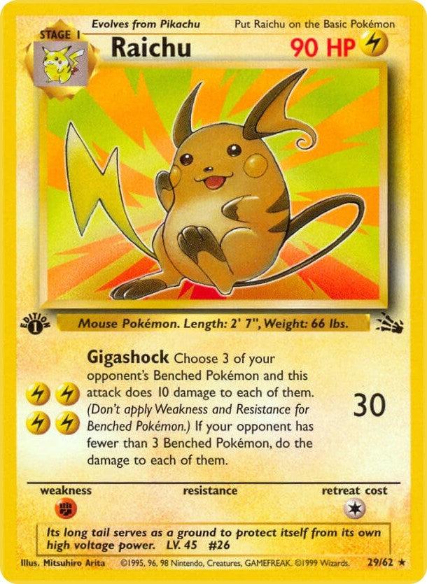 Image for Raichu (29) (29/62) (Fossil) - Pokemon