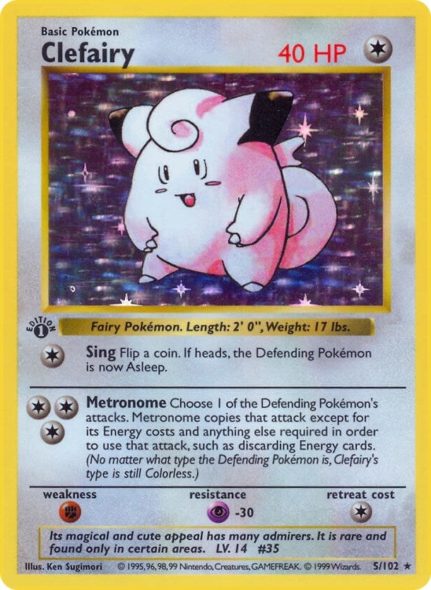 Image for Clefairy (005/102) (Base Set (Shadowless)) - Pokemon