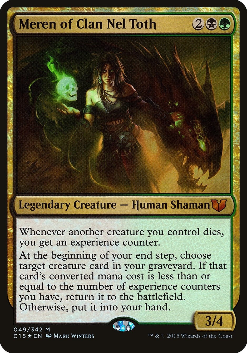Image for Meren of Clan Nel Toth (Commander 2015) (49) (Oversize Cards) - Magic: The Gathering