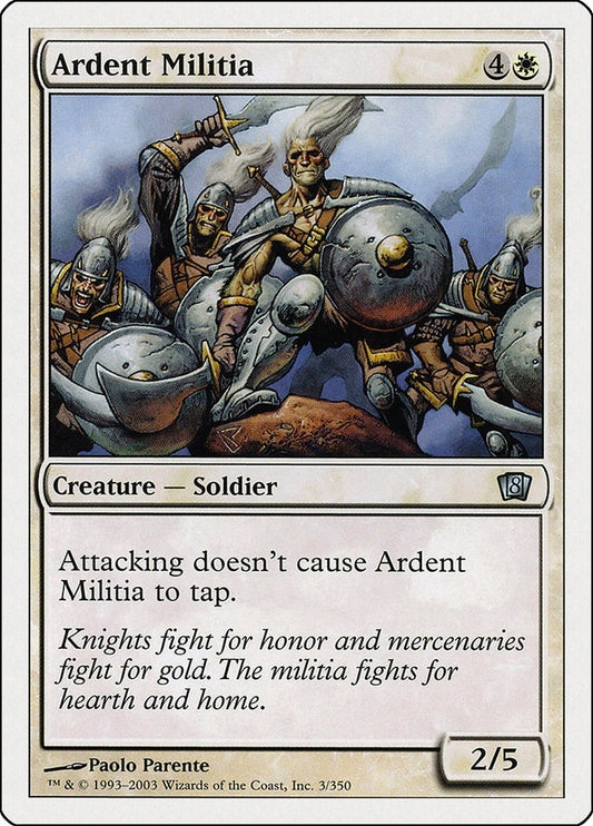 Image for Ardent Militia (3) (8th Edition) - Magic: The Gathering