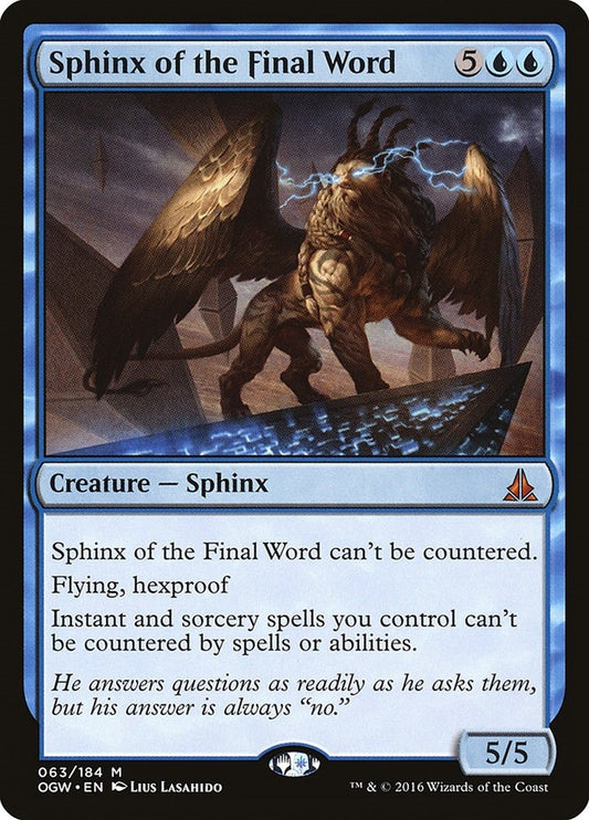 Image for Sphinx of the Final Word (63) (Oath of the Gatewatch) - Magic: The Gathering