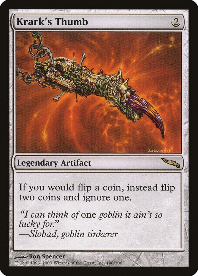 Image for Krark's Thumb (190) (Mirrodin) - Magic: The Gathering
