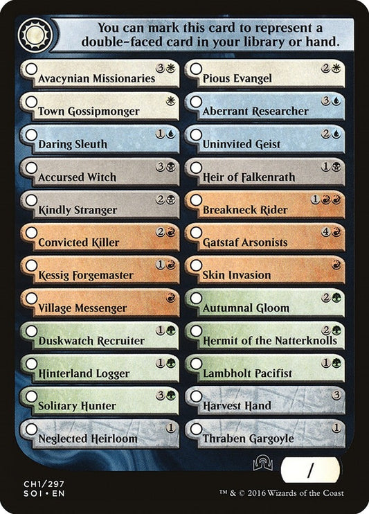 Image for Checklist Card - (CH1) Shadows over Innistrad (CH1) (Shadows over Innistrad) - Magic: The Gathering