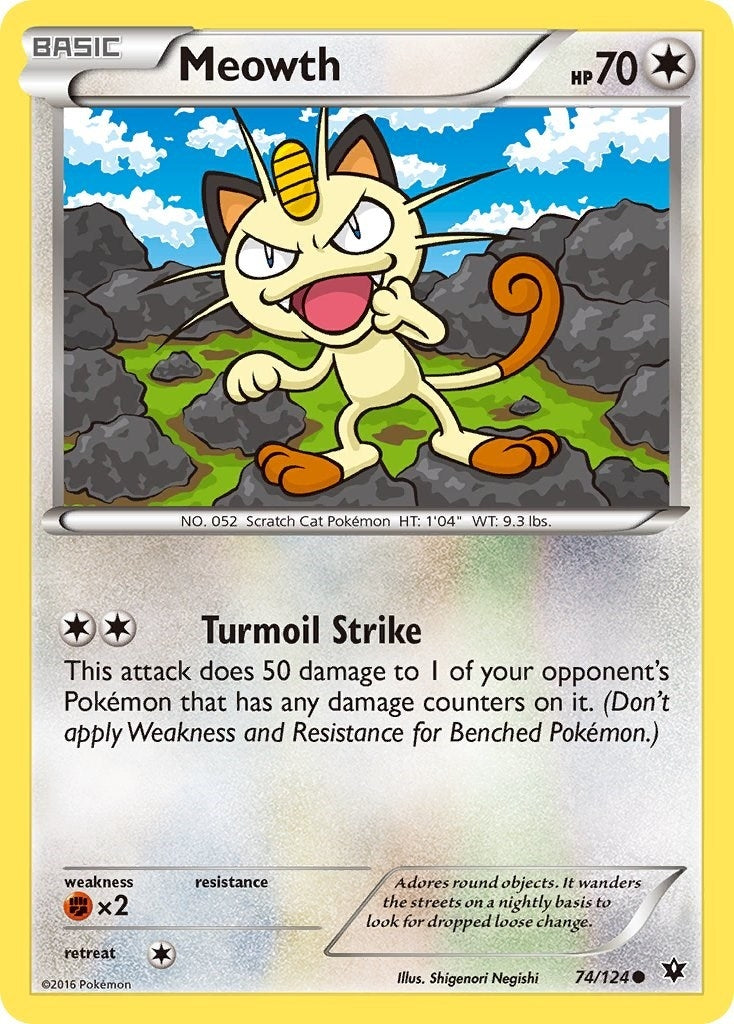 Image for Meowth (74/124) (XY - Fates Collide) - Pokemon