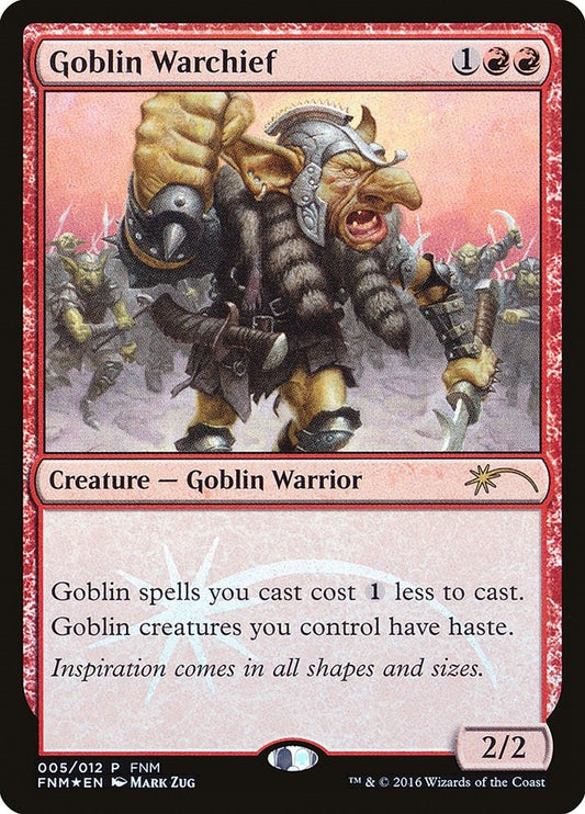 Image for Goblin Warchief (2016) (5) (FNM Promos) - Magic: The Gathering