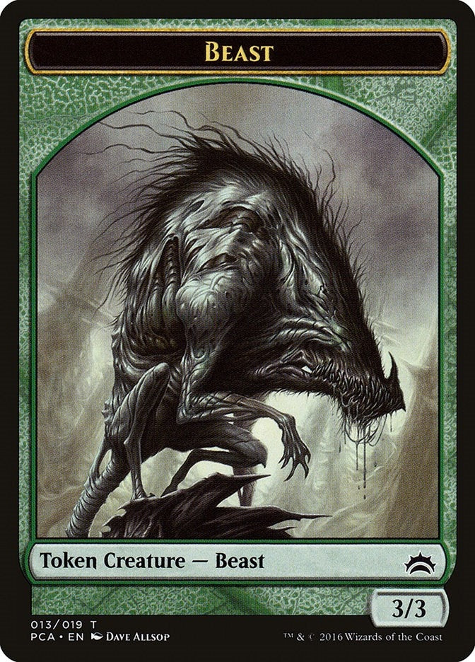 Image for Beast // Saproling Double-Sided Token (13 // 19) (Planechase Anthology) - Magic: The Gathering