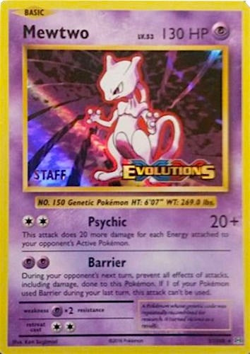 Image for Mewtwo - 51/108 (Prerelease) [Staff] (51/108) (XY Promos) - Pokemon