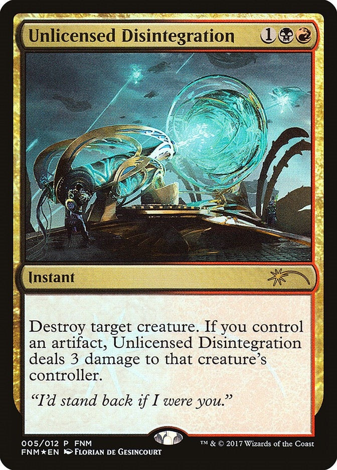 Image for Unlicensed Disintegration (5) (FNM Promos) - Magic: The Gathering