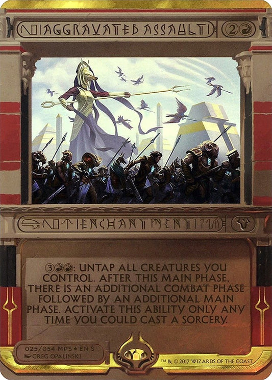 Image for Aggravated Assault (25) (Masterpiece Series: Amonkhet Invocations) - Magic: The Gathering