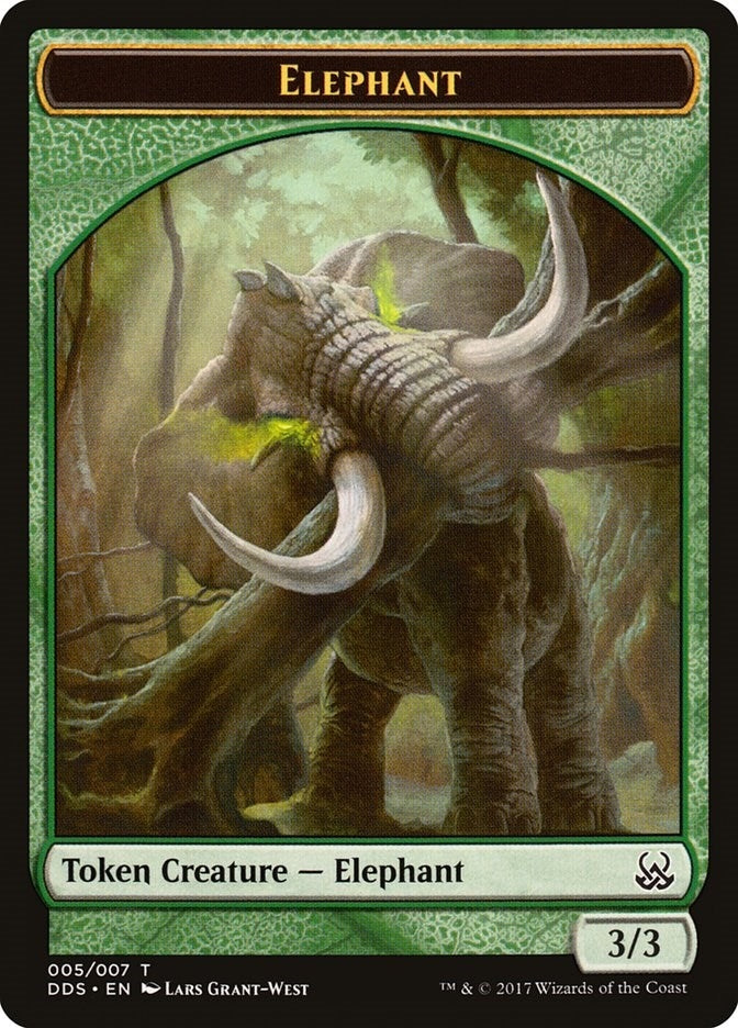 Image for Elephant Token (5) (Duel Decks: Mind vs. Might) - Magic: The Gathering