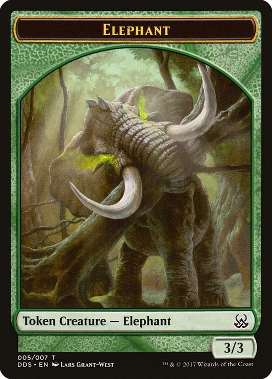 Image for Elephant Token (5) (Duel Decks: Mind vs. Might) - Magic: The Gathering