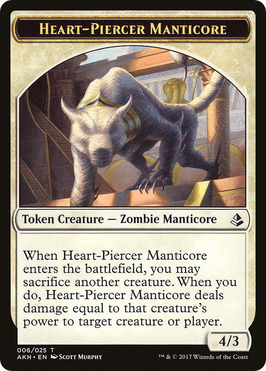 Image for Heart-Piercer Manticore // Warrior Double-Sided Token (6 // 17) (Amonkhet) - Magic: The Gathering