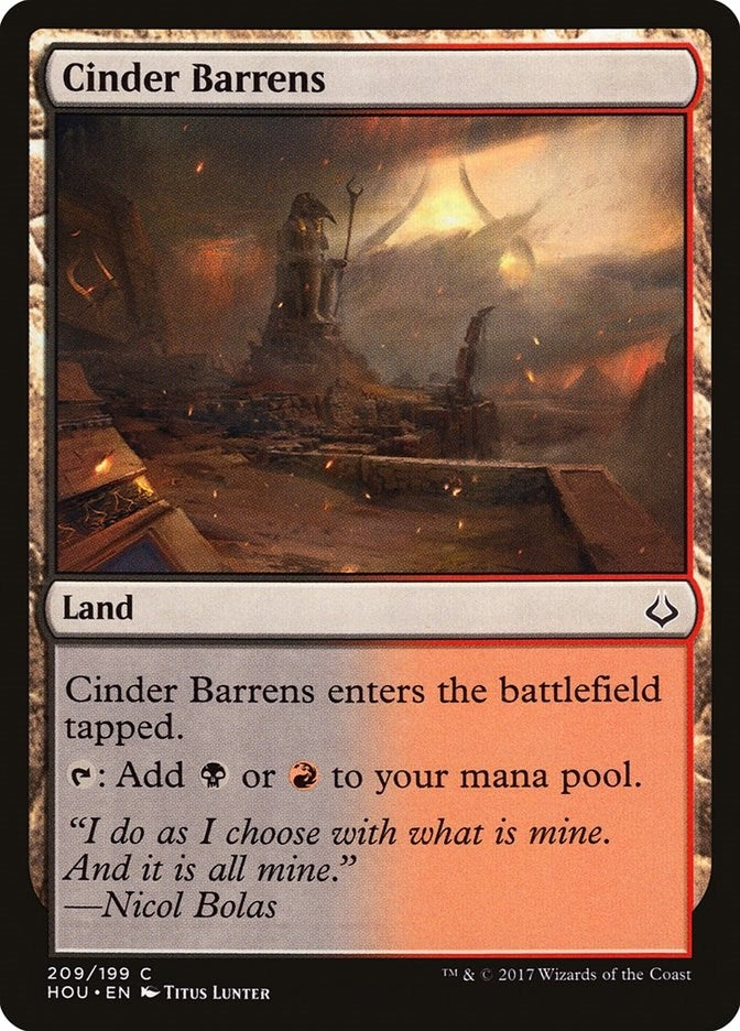 Image for Cinder Barrens (209) (Hour of Devastation) - Magic: The Gathering