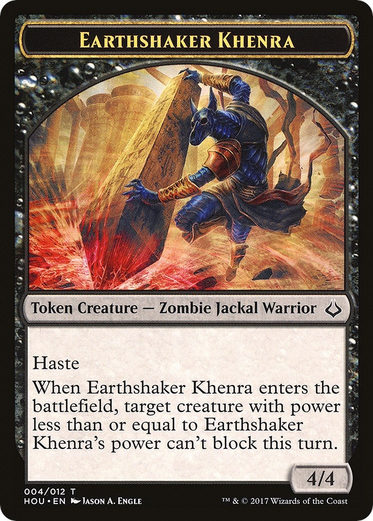 Image for Earthshaker Khenra // Cat Double-Sided Token (4 // 16) (Hour of Devastation) - Magic: The Gathering