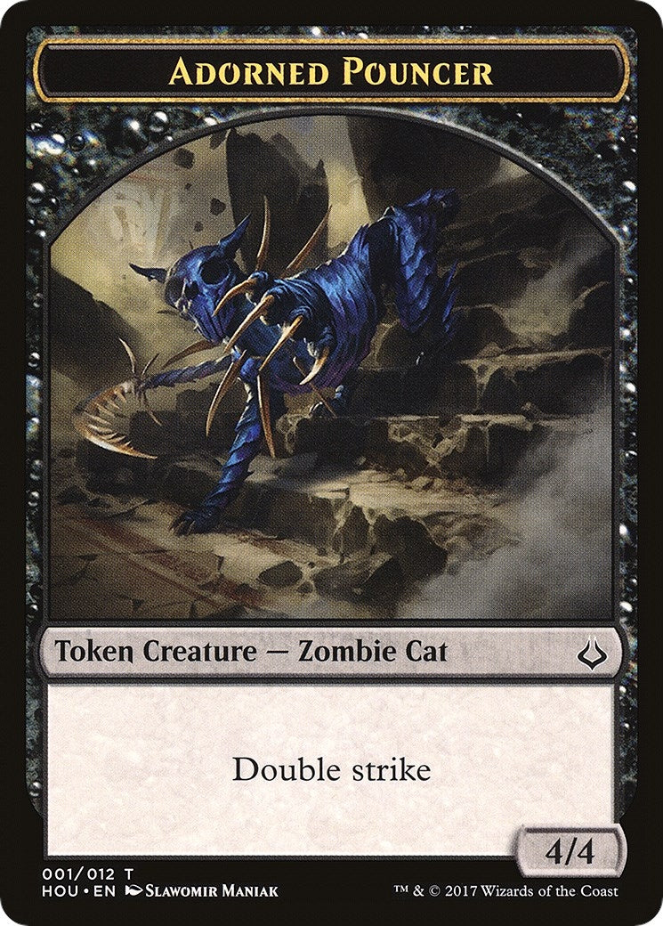 Image for Adorned Pouncer // Warrior Double-Sided Token (1 // 17) (Hour of Devastation) - Magic: The Gathering