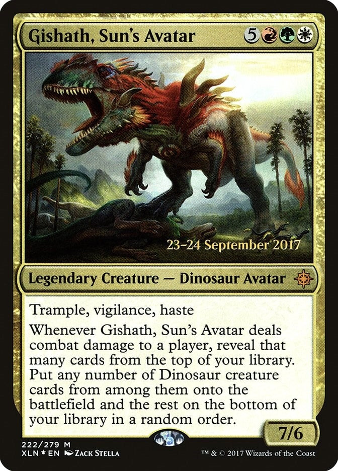 Image for Gishath, Sun's Avatar (XLN) (222) (Prerelease Cards) - Magic: The Gathering