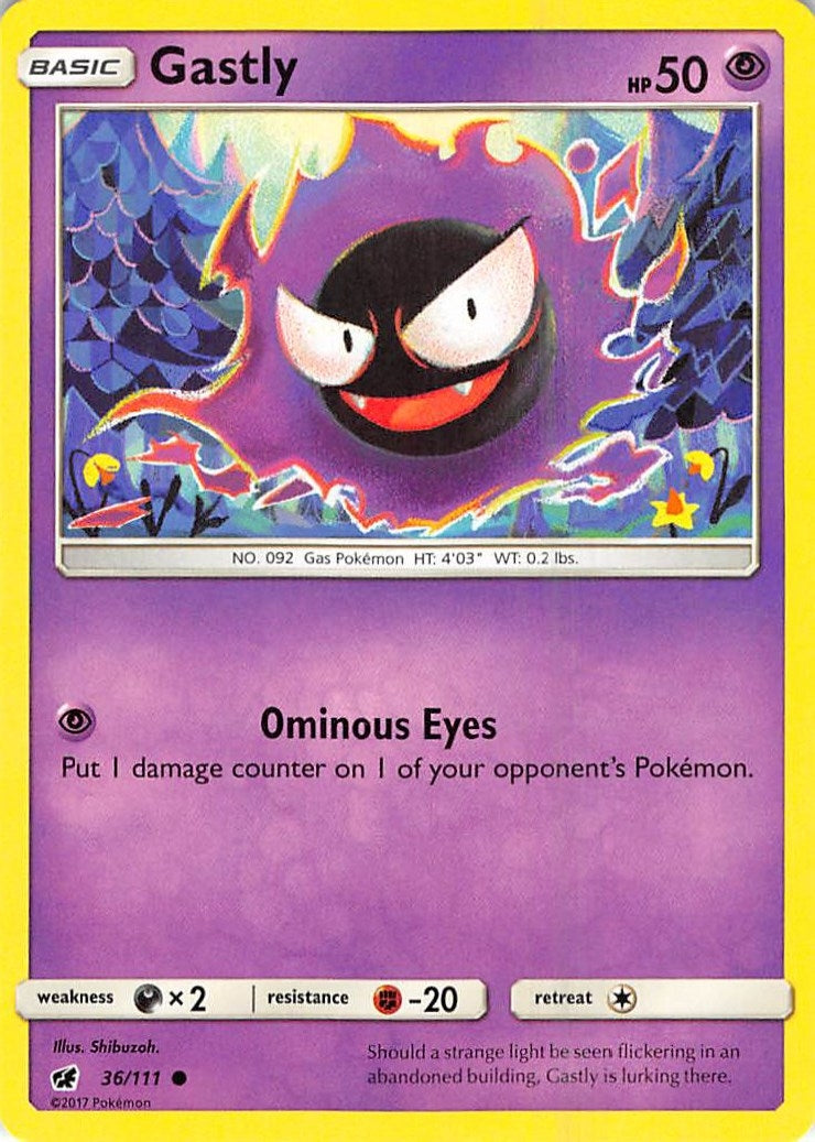 Image for Gastly (36/111) (SM - Crimson Invasion) - Pokemon