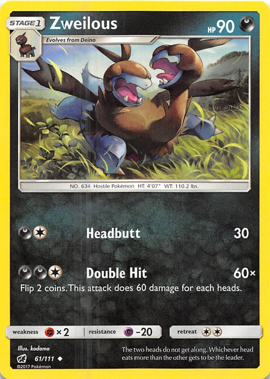 Image for Zweilous (61/111) (SM - Crimson Invasion) - Pokemon