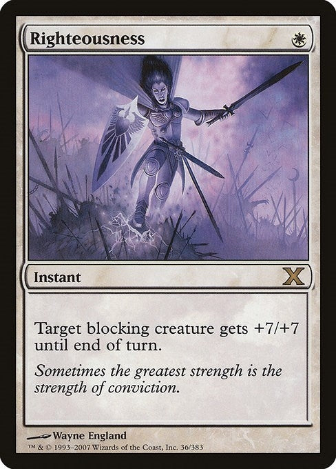 Image for Righteousness (36) (10th Edition) - Magic: The Gathering