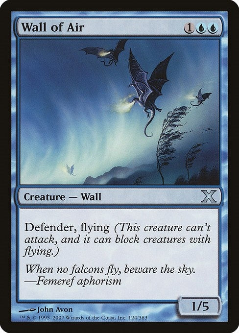 Image for Wall of Air (124) (10th Edition) - Magic: The Gathering