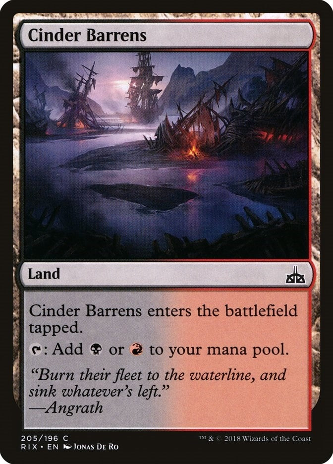 Image for Cinder Barrens (205) (Rivals of Ixalan) - Magic: The Gathering