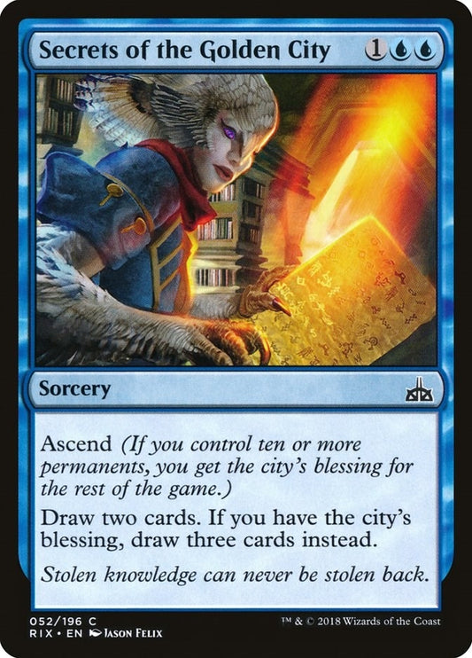 Image for Secrets of the Golden City (52) (Rivals of Ixalan) - Magic: The Gathering