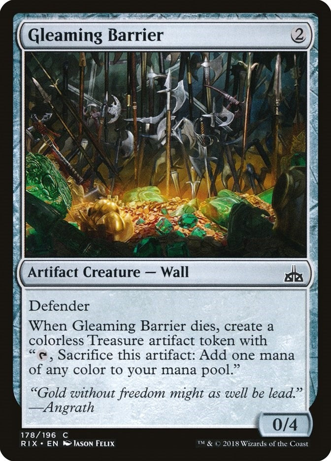 Image for Gleaming Barrier (178) (Rivals of Ixalan) - Magic: The Gathering
