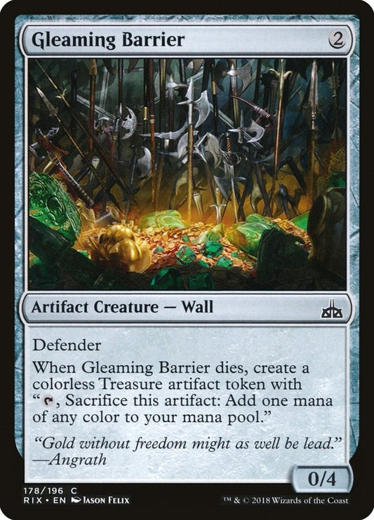 Image for Gleaming Barrier (178) (Rivals of Ixalan) - Magic: The Gathering