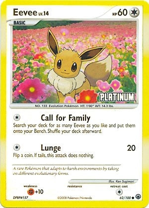 Image for Eevee - 62/100 [Platinum] (062/100) (Burger King Promos) - Pokemon