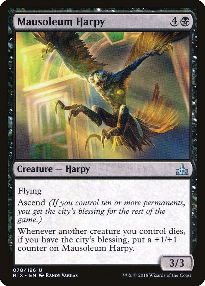 Image for Mausoleum Harpy (78) (Rivals of Ixalan) - Magic: The Gathering