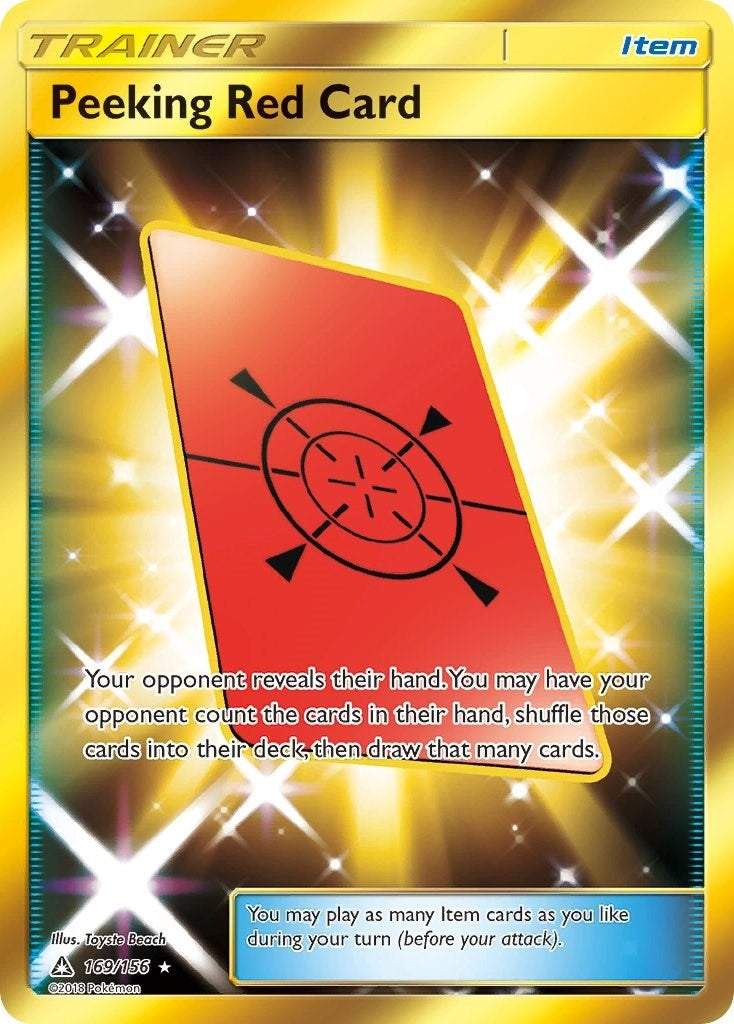 Image for Peeking Red Card (Secret Rare) (169/156) (SM - Ultra Prism) - Pokemon