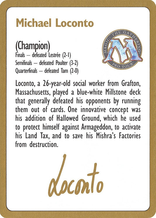 Image for 1996 Michael Loconto Biography Card (World Championship Decks) - Magic: The Gathering