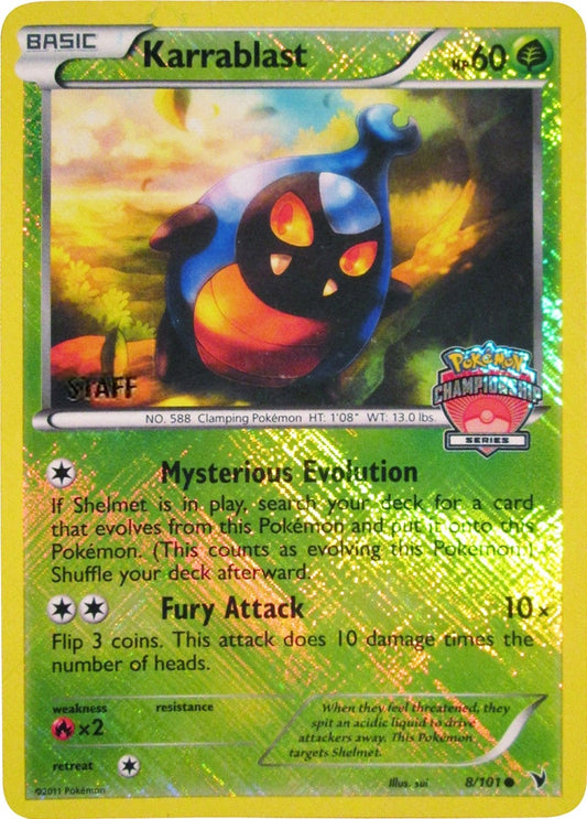 Image for Karrablast - 8/101 (Championship Series) [Staff] (008/101) (League & Championship Cards) - Pokemon