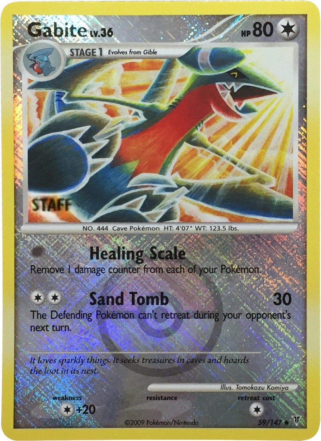 Image for Gabite - 59/147 (Championship Promo) [Staff] (059/147) (League & Championship Cards) - Pokemon
