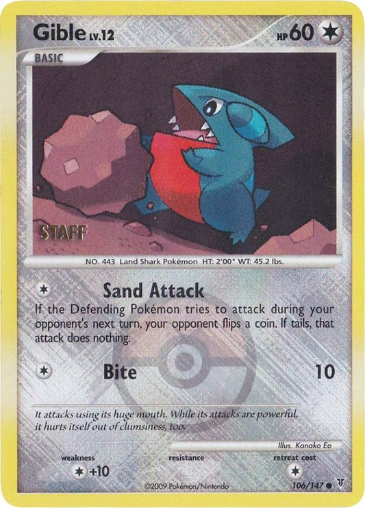 Image for Gible - 106/147 (Championship Promo) [Staff] (106/147) (League & Championship Cards) - Pokemon